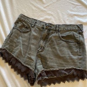 Lace trim shorts